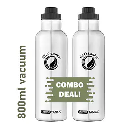 ecotanka thermoTANKA 800ml Double-Wall Vacuum Bottle with ScrewTOP Lid – Twin Pack - Master